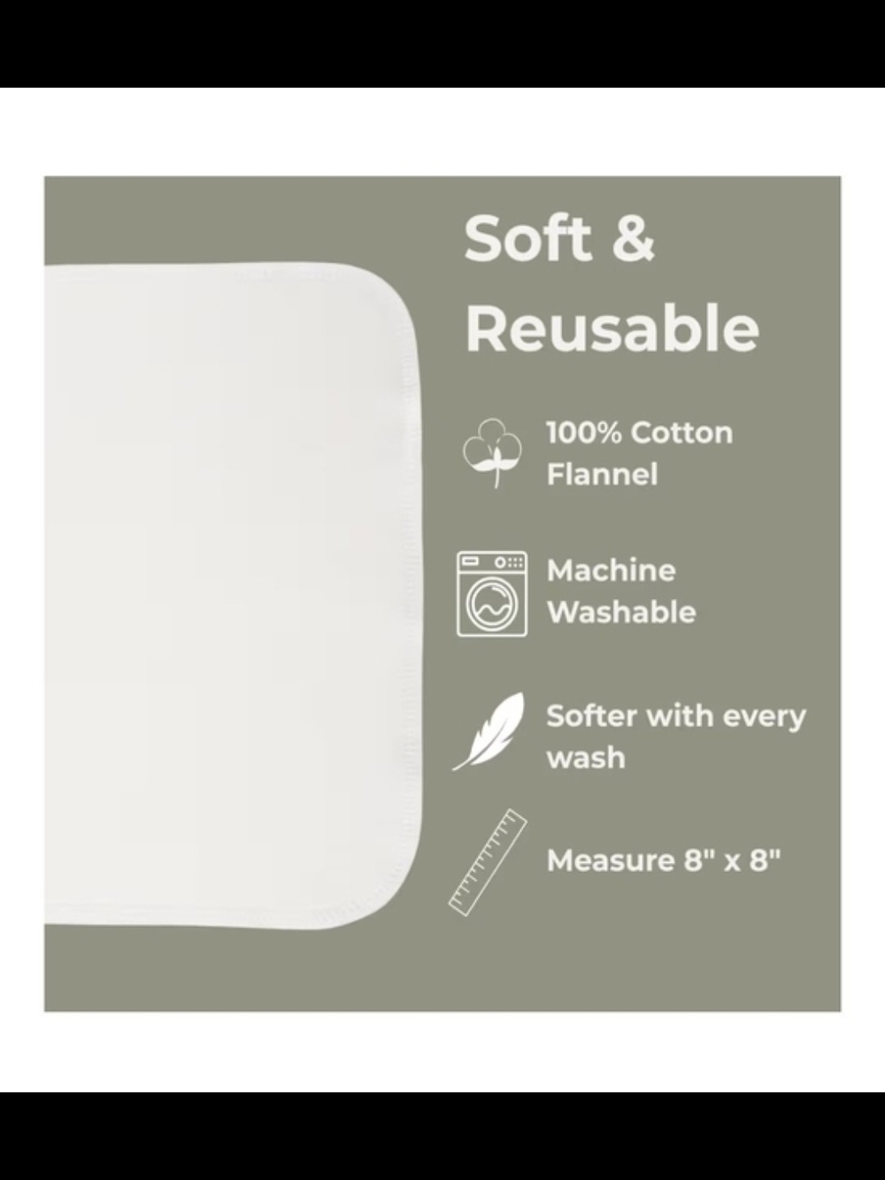 Reusable Cotton Wipes - 20 Pack With Garden Travel Pod - Picture 3 of 7